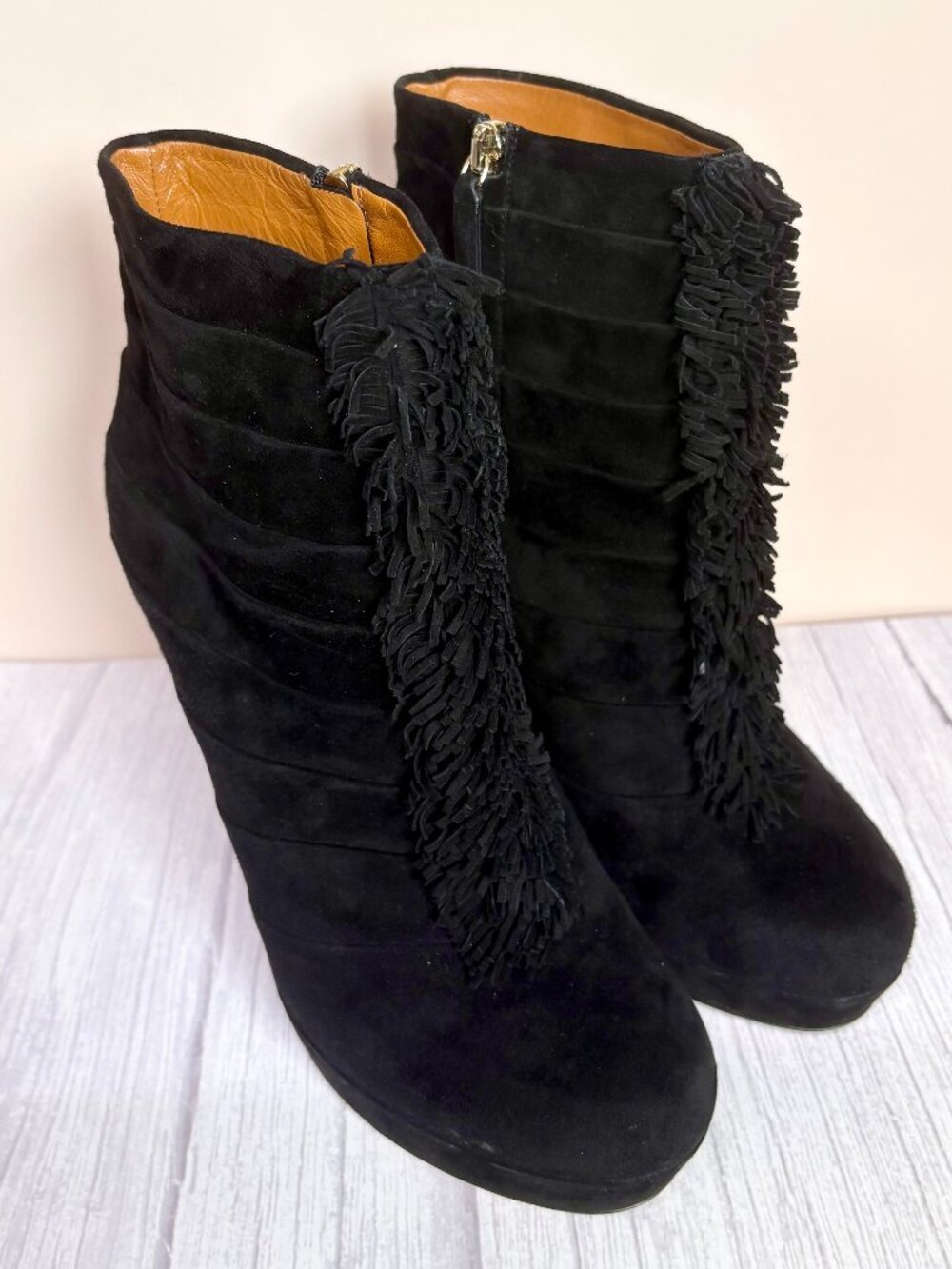 Vintage Gucci Black Suede Bootie Heels (US Size 6.5, Euro Size 37)